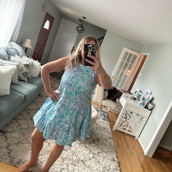 Lilly Pulitzer Trina Dress Surf Blue Soleil It On Me Size Large NWT - Picture 6 of 6